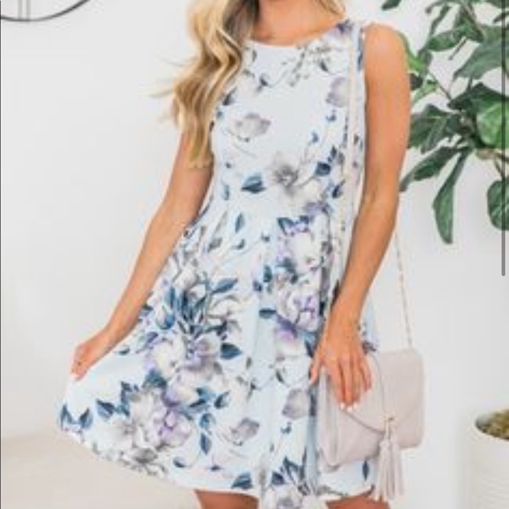 Pink Lily Fascinated by Your Love Floral Dress